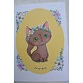 Design by Kristiina A6 Postcard Cat with Wreath