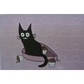 Wilhelmiina Design Kissakortit A6 Musta kissa, Ystävä