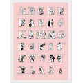 Decopaja Moomin posters A4 assortment Alphabet pink