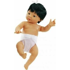 Vauvanukke, kovavartaloinen 35cm, tyttönukke, aasialainen