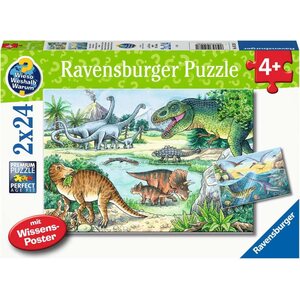Dinosaurus Of Land And Sea 2x24 puzzels