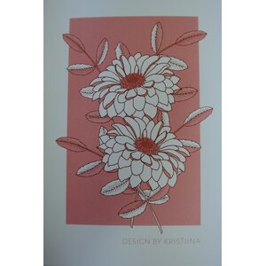 Design by Kristiina Krysanteemi, A6 Taitekortti