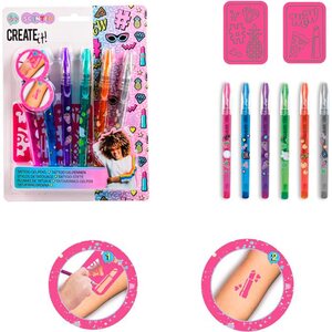 CREATE IT! Tatuointikynät 6kpl ja 2 sapluunaa