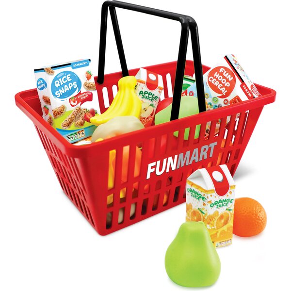 Shopping cart and groceries